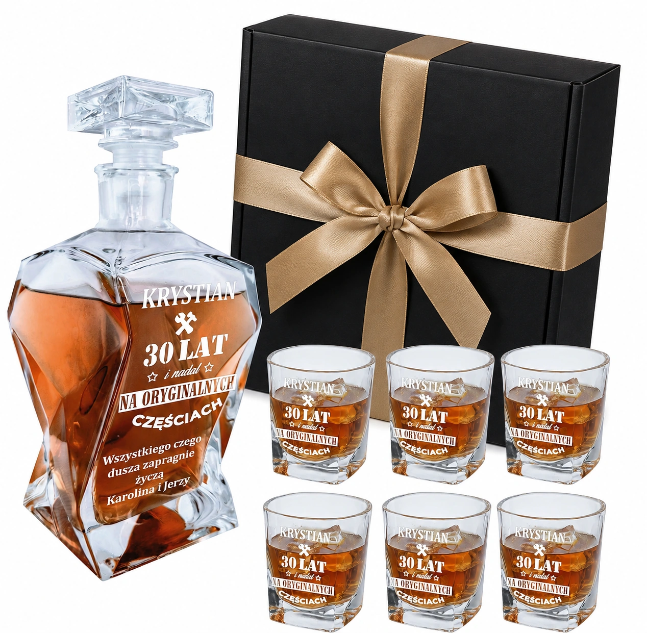 Prezent na Urodziny Karafka z Grawerem do Whisky - Niepowtarzalny Upominek